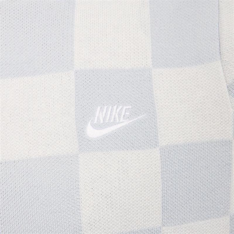 Nike Men's Sportswear Club Checkered Pattern Quick-Dry Breathable Polo Collar Short Sleeve Shirt Sail FN3423-133