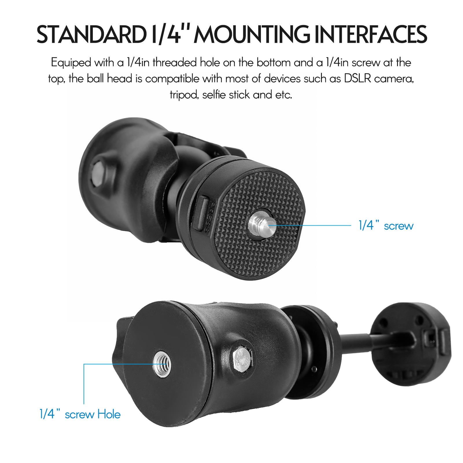360 degrees  Rotatable Panorama Tripod Head Camera Mount Adapter  head 10Kg Load Capacity with   Phone   Tripod Accessories