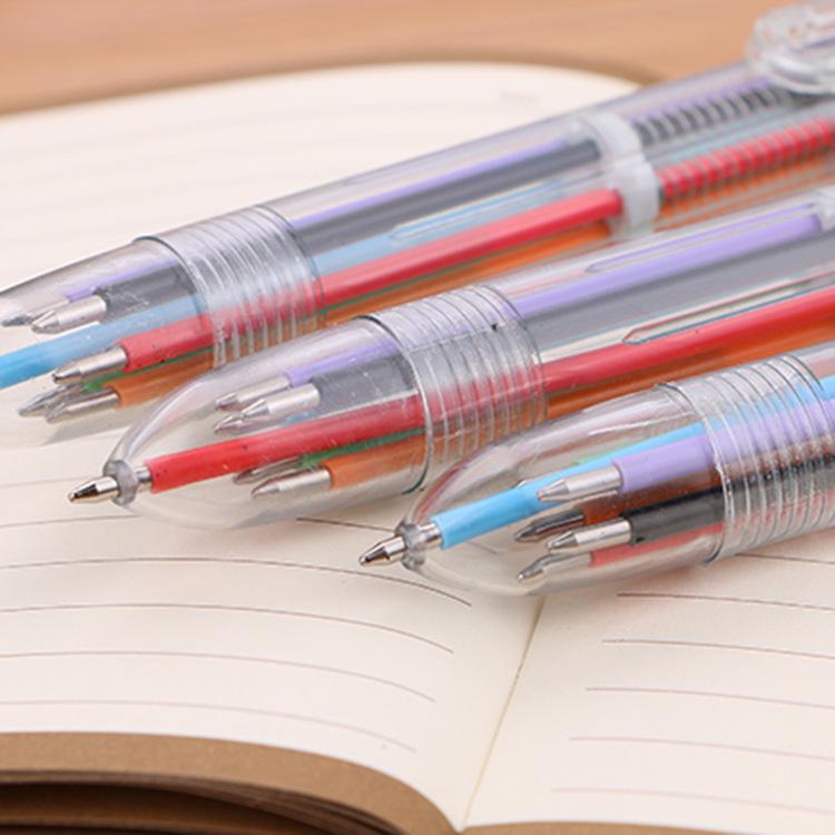 5Pcs Transparent Cartoon Ballpoint Pen Creative Cute Colorful Swivel Supplies School&Office Supplies
