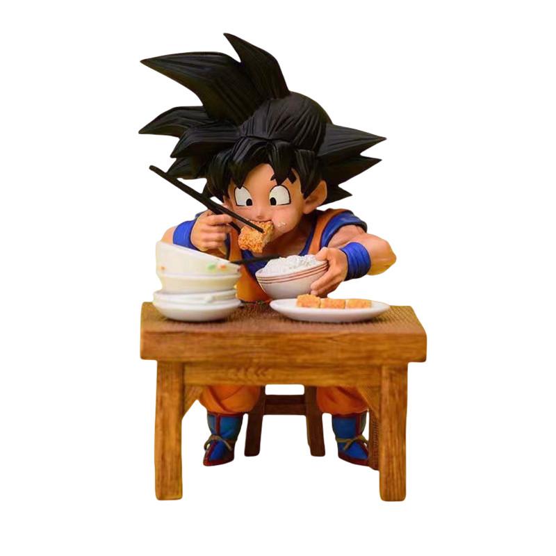 Non-Toxic Dragon Ball Z Figure Vegeta Son Goku Son Gohan Kuririn Android 18 Eating 8Cm Pvc Action Figures Collection Model Toys Gifts