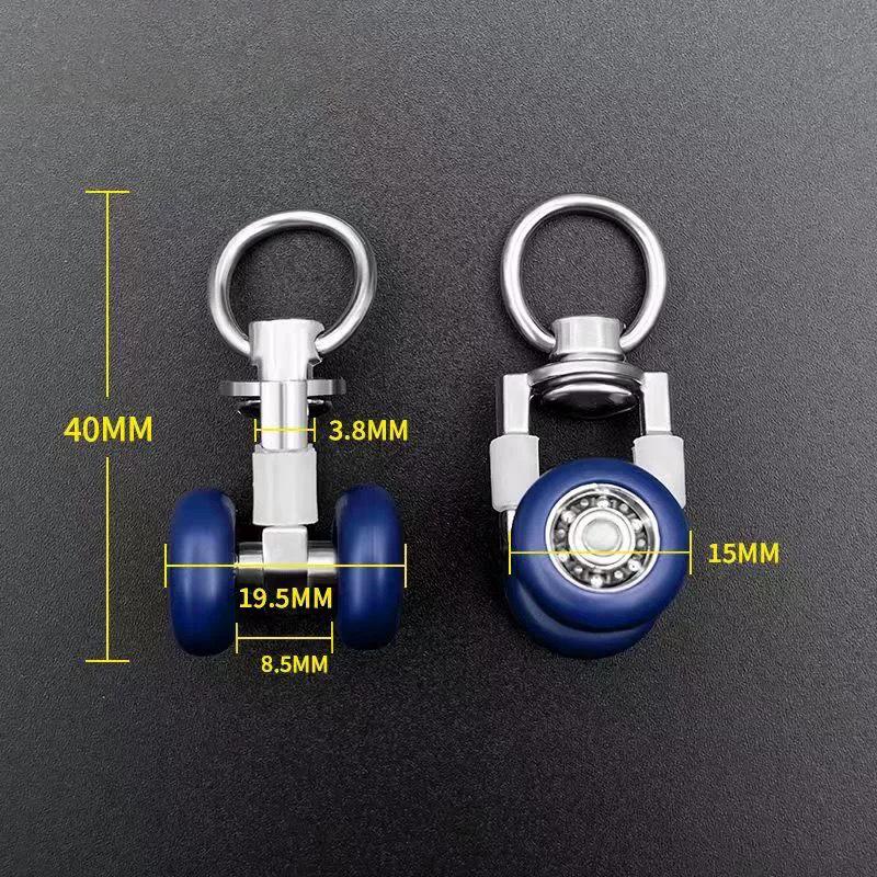 

4 шт. ролики для штор с двойными колесами, бесшумные колеса, скользящий ползунок для штор на окнах, аксессуары для душевых занавесок