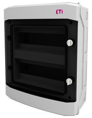 Surface-mounted distribution board ECH-24PT- 24 modules, transparent door, IP65 1500V