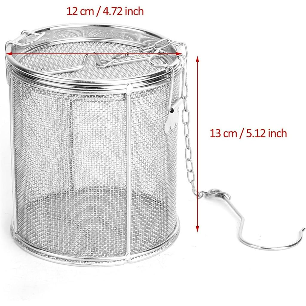 Stainless Steel Tea Ball Strainer and Filter, 4.7 Inch Infusion Basket for Loose Leaf Tea, Soup Seasonings, Broth with Hook