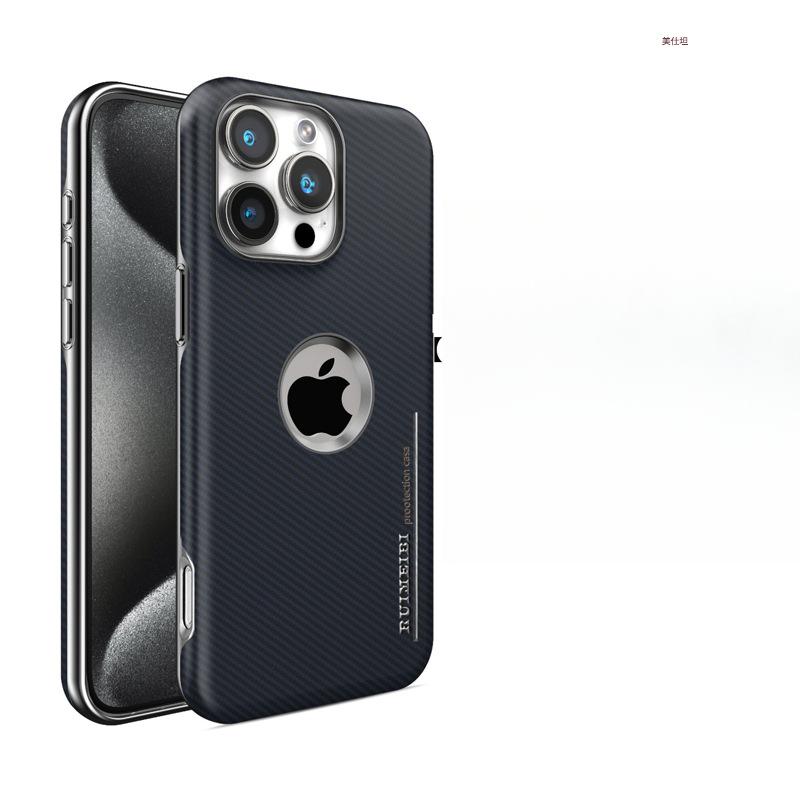 

Подходит для чехла для телефона Apple 16promax, Текстура углеродного волокна, Магнитное притяжение, IPhone15 Противоударный 14 Полное покрытие 13 Открытый логотип 12 iPhone 12 6.1 inch