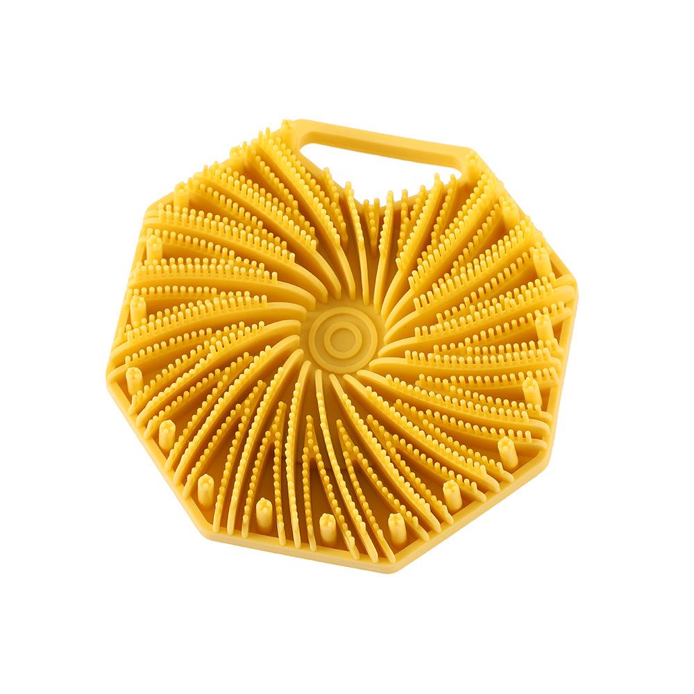 

Шестиугольная силиконовая щетка для ванны: Хит продаж: скребок для спины и отшелушивающий массажный инструмент жёлтый