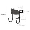 Cat-Shaped Wrought Iron Over-the-Door Hook - Nail-Free, Adhesive-Free 