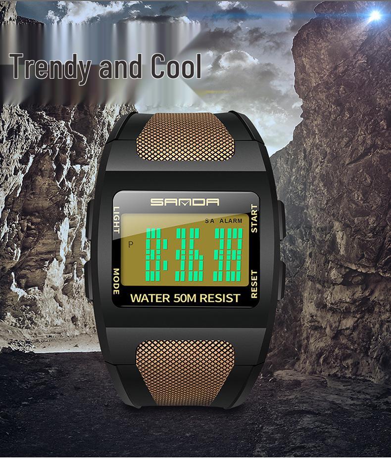 Reloj Deportivo Digital Impermeable Estilo Harajuku para Hombre Sanda - Unisex, Moderno, Diseño Simple y Cuadrado
