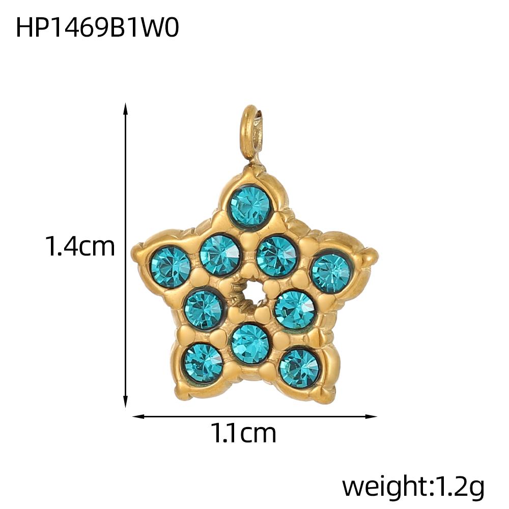 CARLIDANA DIY Baroque Zircon Heart Star Handmade Accessories Charm Stainless Steel Gold Plated Pendant Fashion Jewelry Making