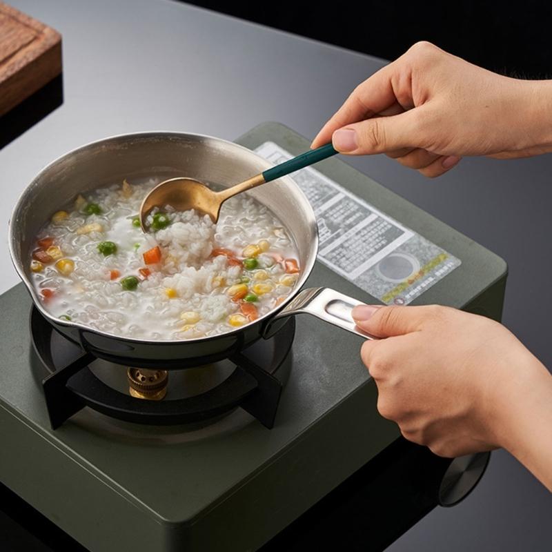 Eier Kochpfanne 316 Edelstahl Gleichmäßige Wärmeverteilung Stieltopf Für Kochfelder Küchengeschirr mit Ausguss