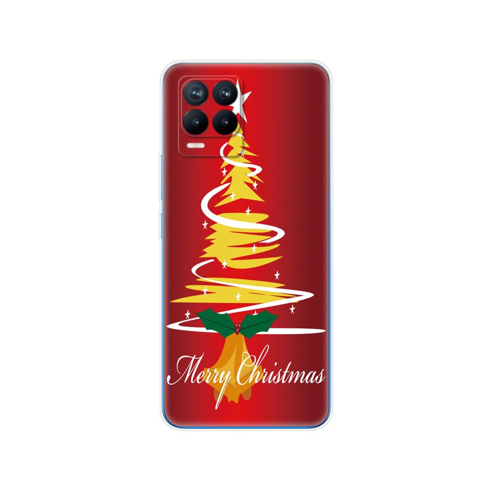 Für Realme 8 Hülle 6,4 Zoll Rückseitige Telefonabdeckung Für Realme 8 Pro OPPO Realme8 4G RMX3085 Stoßstange Winter Weihnachten Schnee Baum Neujahr