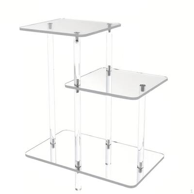 Acrylic Side Table 3 Tiers Multifuntional Modern Organizer Home Decoration End for Entryway