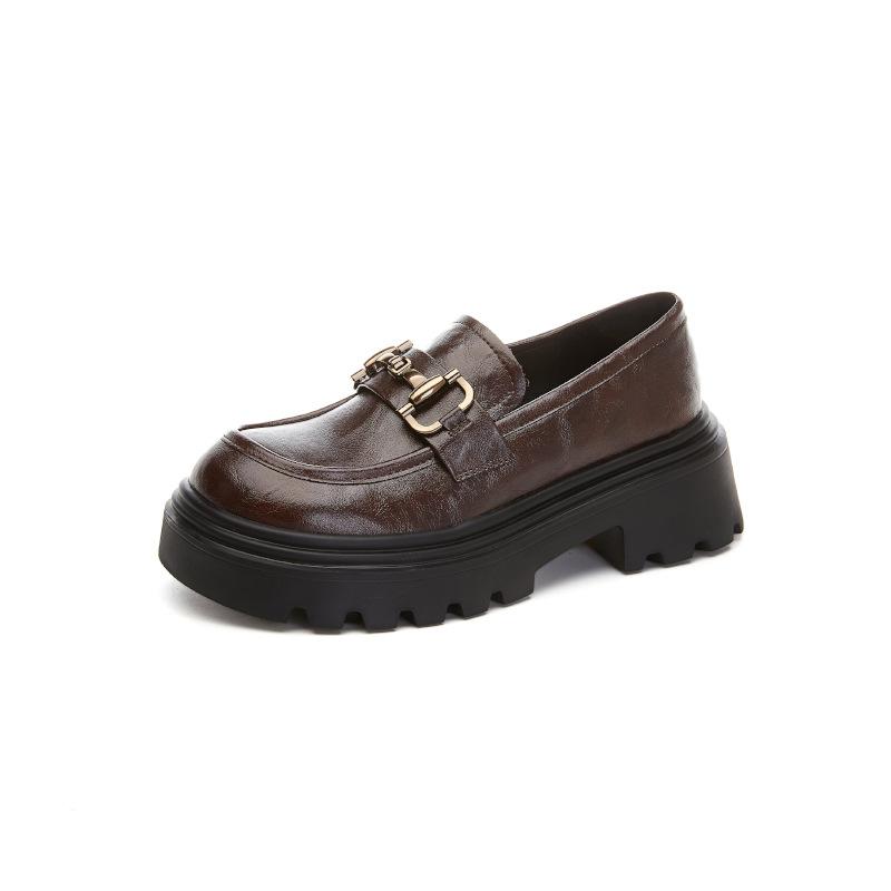 Sheepskin pad loafers for women's 2025 spring new thick-soled heightening women's shoes fashion single shoes for women