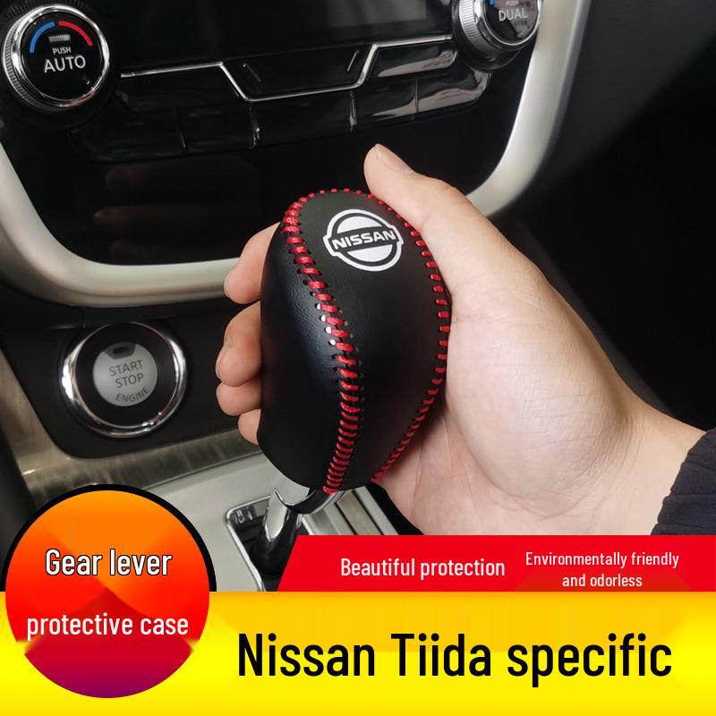 Nappa Leather Gear Shift Knob Cover for Nissan Qashqai - Protective and Decorative Shift Lever Cover