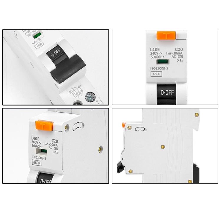 Multipurpose 32Amp RCBO Circuit Breakers Convenient for Earth Leakage Protective Use1P+N 30mA 6kA B32 Curved B