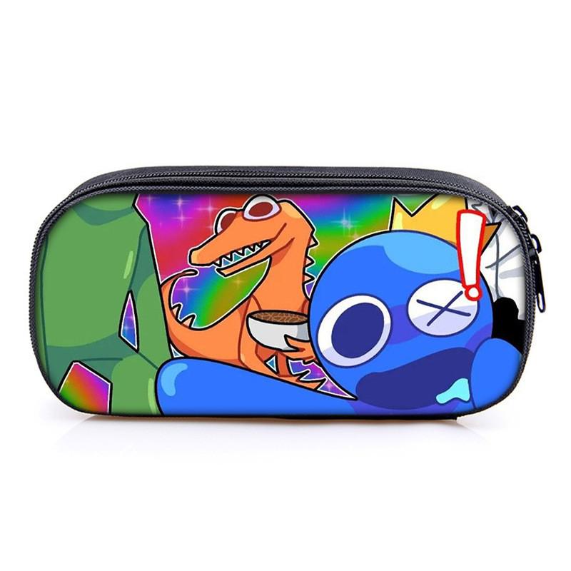 Rainbow Friends Pencil Case With Polyester Material For School Kids Gift Storage Organizer