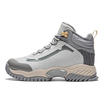 Minimalistisch Retro Rutschfest Warm High-Top Freizeitschuhe Damen Sneaker Grau AGLU092-1