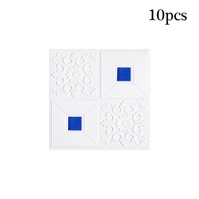 10PCS 3D Tile Brick Wall Sticker Wallpaper Self-adhesive Waterproof Foam Panel