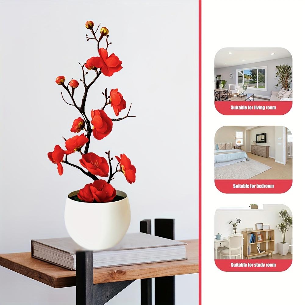 An Artificial Plum Flower Pot for Weddings, Parties, Home Decor - Realistic Floral Arrangements for Hotels, Restaurants, Bars and Wall Decor