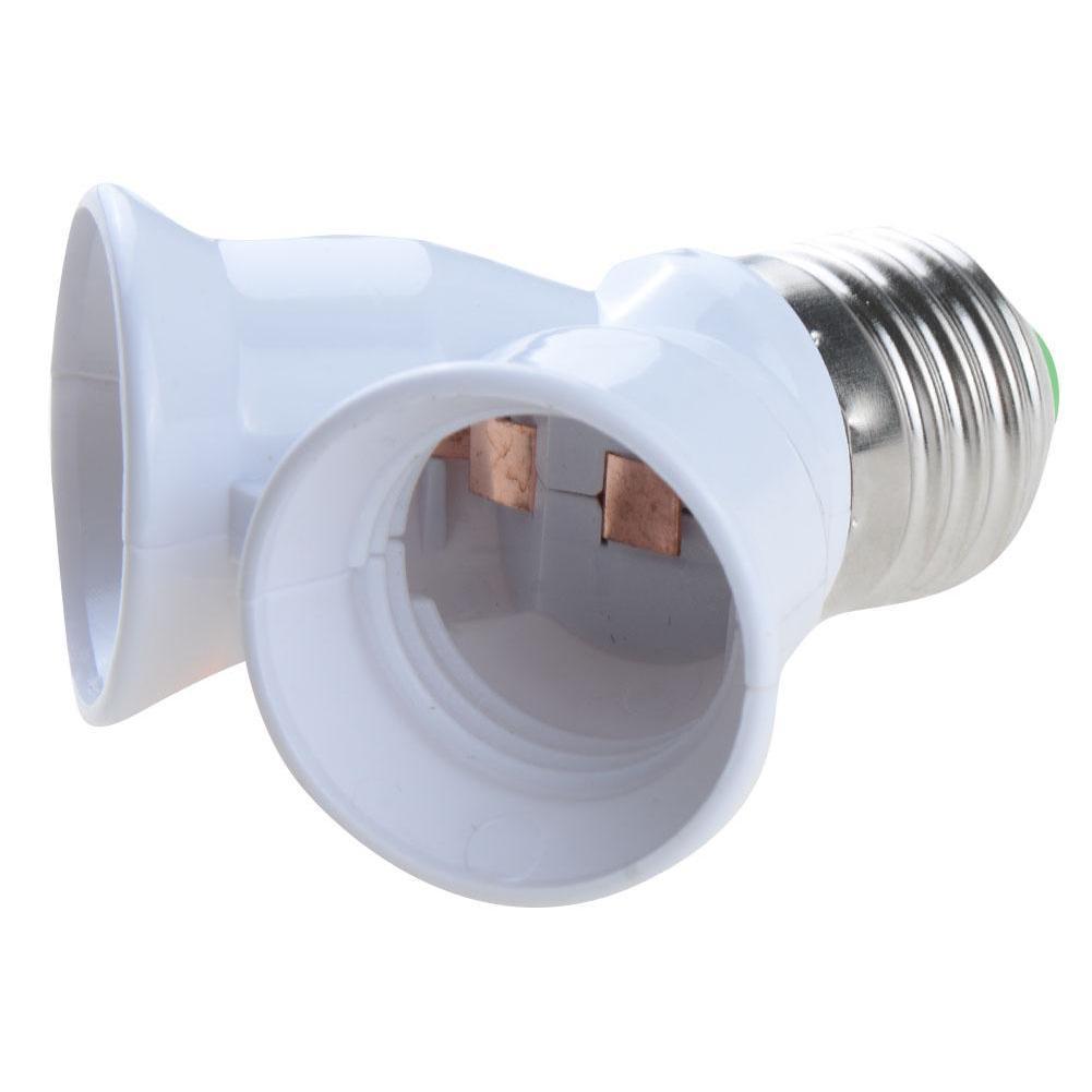 E27 Lamp Head Changed From Two Lamp Holders White Fireproof Light Base Lamp Socket Bulb Holder R2Q1