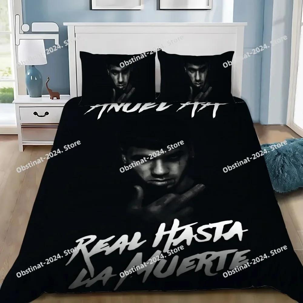 Anuel AA Real Hasta La Muerte Duvet Cover Pillowcase Bedding Set Boy Girl Bedroom Decoration Children Single Double Large Size