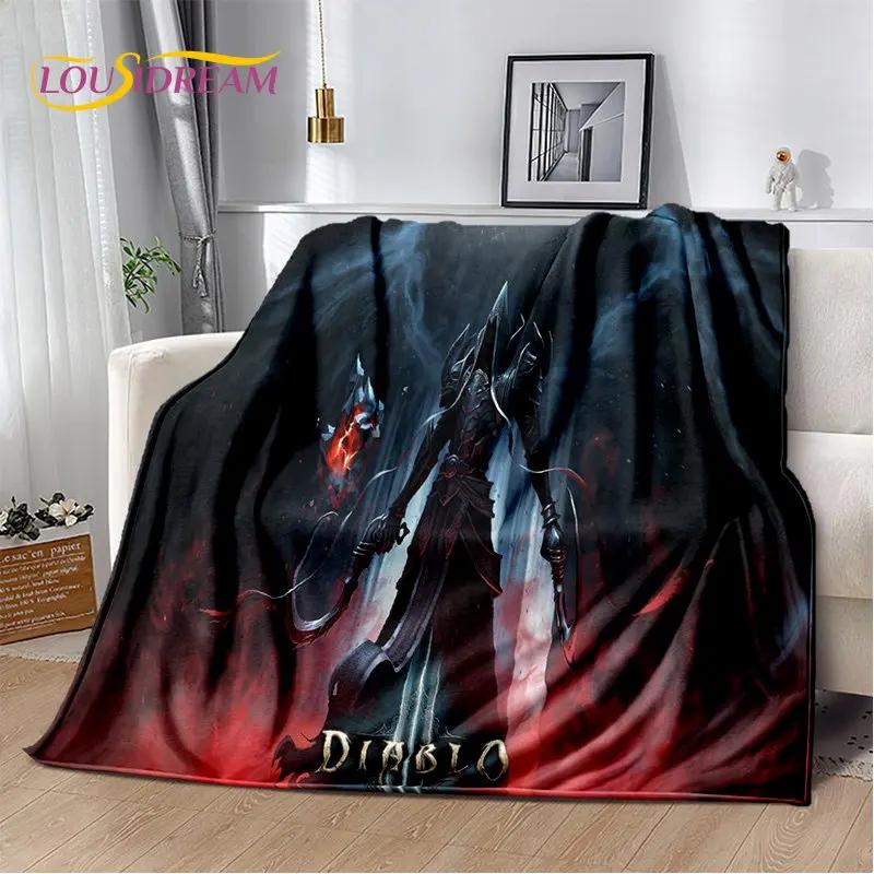 3D-Diablo-Game-Gamer-Cartoon-Decke aus weichem Plüsch, Flanelldecke, Überwurfdecke für Wohnzimmer, Schlafzimmer, Bett, Sofa, Picknickdecke, Kinder