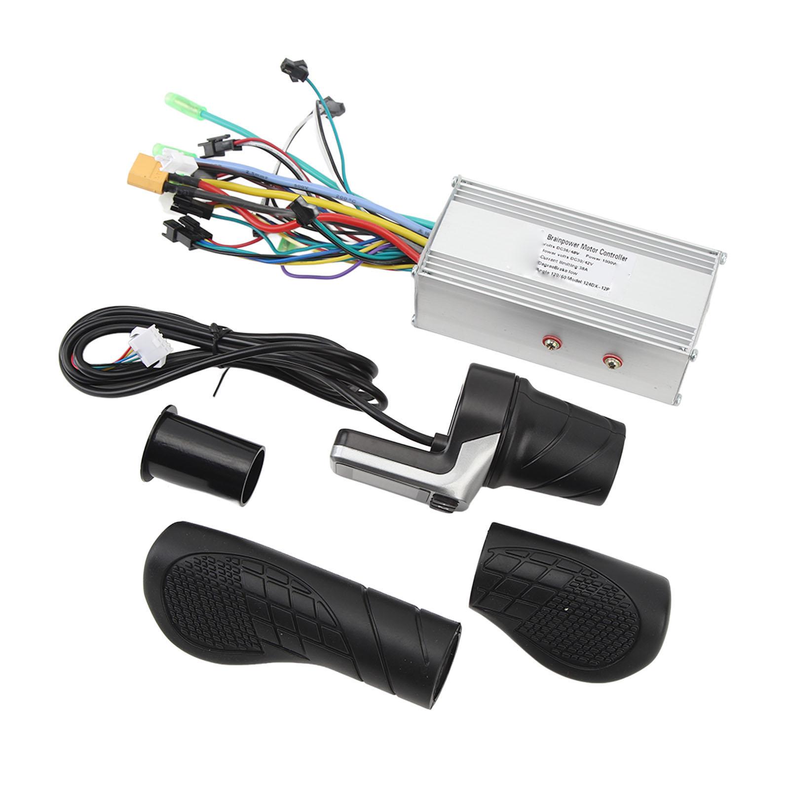 

36V 48V 1000W 38A Sine Wave 3 Mode Brushless Controller 124DX Half Twist Throttle Grip with Panel for Electric Bike