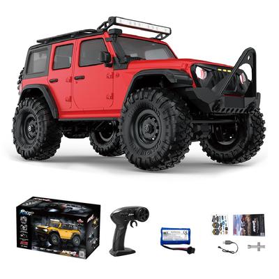 1:16 Scale 4WD Brushless RC Crawler 2.4GHz Off Road RC Vehicle with Two Speed Transmission and LED Lights Suitable for Advanced Enthusiasts RED