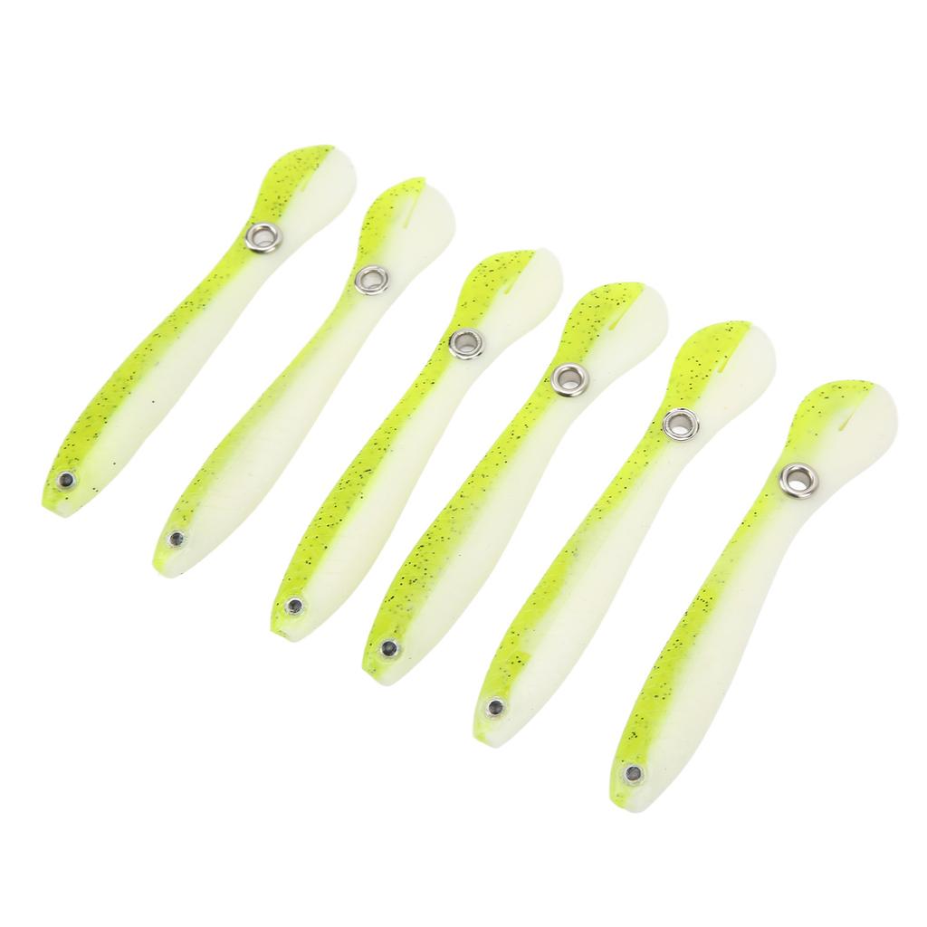 6 PEZZI Esche Morbide da Pesca Loach con Coda Oscillante Esca Morbida da Pesca 10cm 6g Bicolore