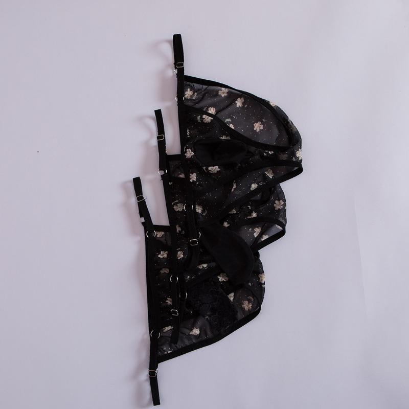 Men's sex panties, lace mesh see-through small flowers with jj set free men's thong