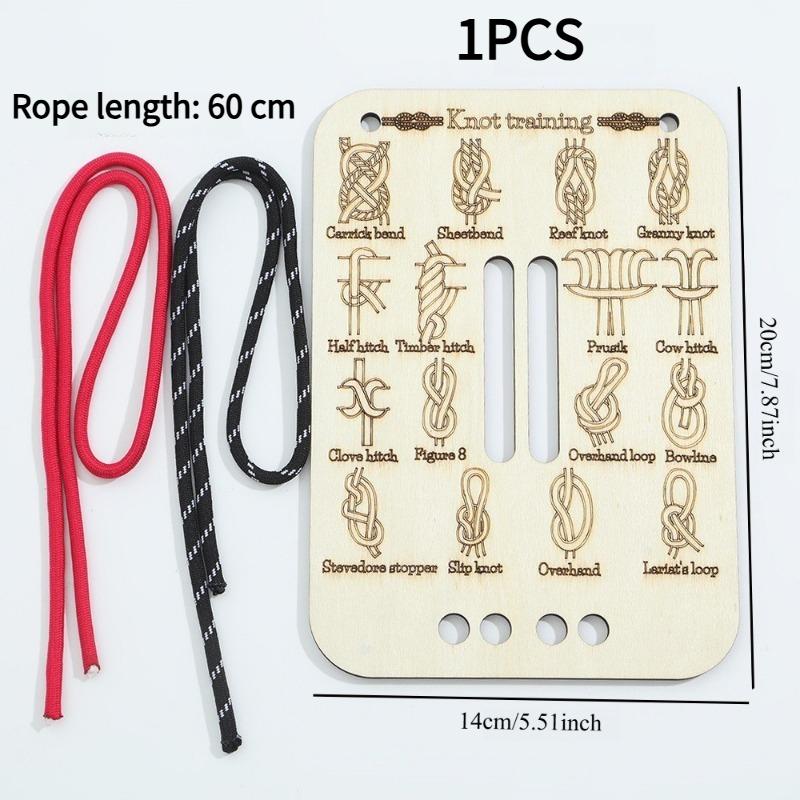 1PCS new wooden knot knot learning training board outdoor life-saving camping knot practice tool