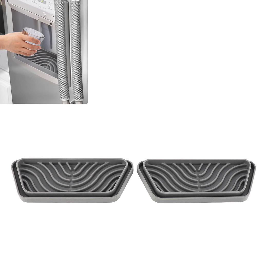 2Pcs Refri rator Water Drip Tray Catcher Trapezoidal Silicone Refri rator Drip Tray Catcher for for