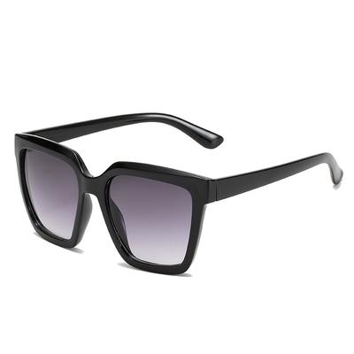 Óculos de Sol Quadrados da Moda Femininos Retrô Preto Brilhante Simples Óculos Masculinos Óculos para Street Style