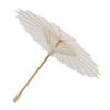 Papirparasoll for barn, bambus og papir i kinesisk stil, elegante hvite DIY-papirparaplyer for dekorasjon