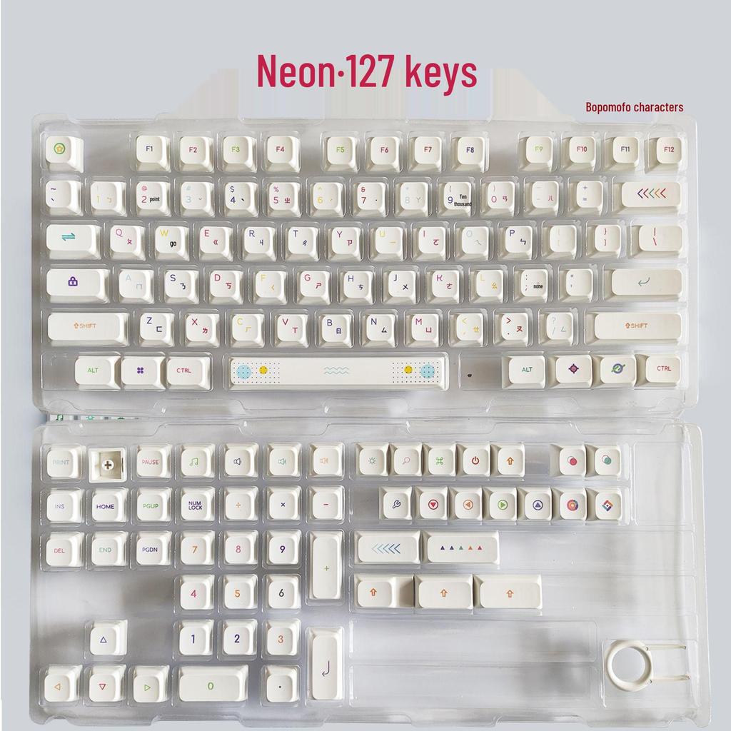 127-Key Neo XDA Height Gaming Keycaps with Russian & Korean Phonetic