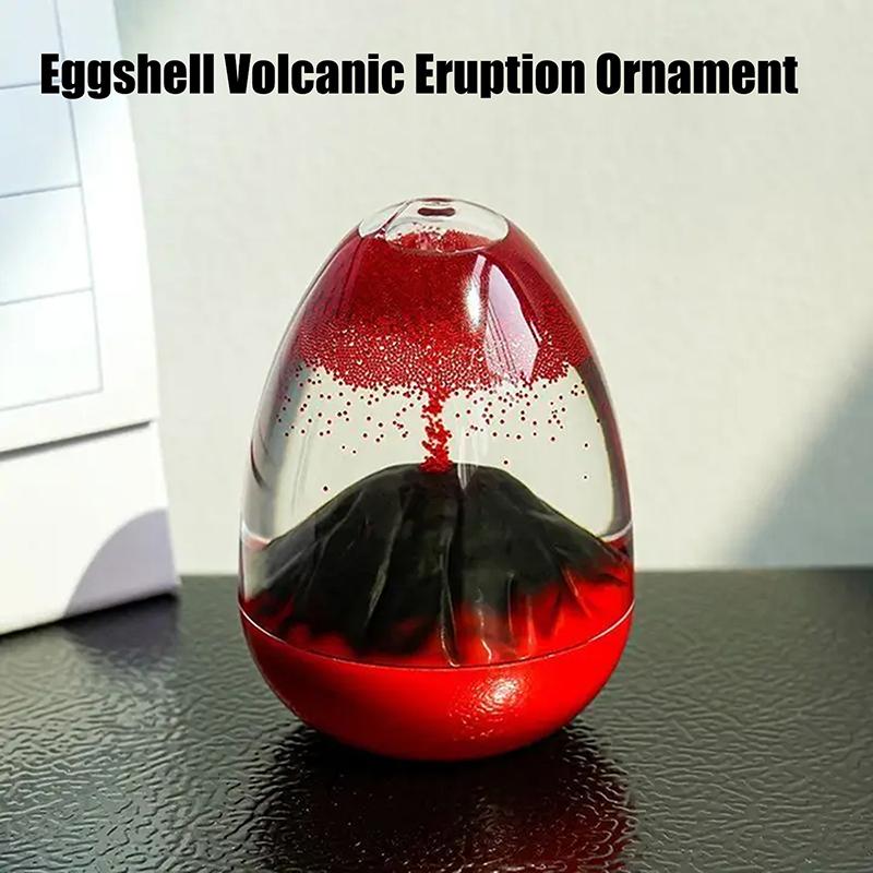 Eggshell Volcanic Eruption, Floating Sand Volcanic Eruption Ornament, Acrylic Liquid Hourglass Timer Ornament.