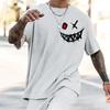 2024 Summer Men's New Fashion  Digital Printing Short-Sleeved T-Shirt Loose Casual Daily Personality Street Hip-Hop Tops