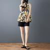 DIMANAF 2026 New Summer Plus Size Women Shirts Tees Casual Loose Blouse Print Sleeveless Lady Tops Pleated
