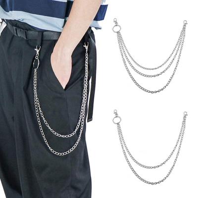 Unisex Multi-layer Anti-Lost Pants Jeans Wallet Pocket Chain Keychain