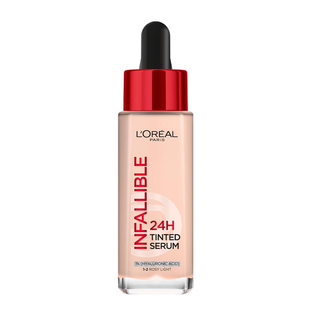 L’Oréal Paris Infallible Fondotinta Siero Colorato 24H, Coprenza Leggera, Finish Luminoso e Naturale, Resistente al Trasferimento, 30ml