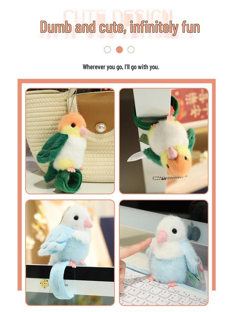 Popular Plush Parrot Bird Slap Bracelet & Pendant Doll