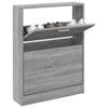 VidaXL Shoe Cabinet Sonoma Grey 59x17x81 Cm Engineered Wood 342540