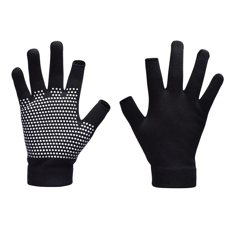 

1 пара протиковзких рукавичок для йоги, жіночі, для пілатесу, теплі, для велоспорту, різнокольорові, аксесуар для фітнесу, повітряної йоги чорний