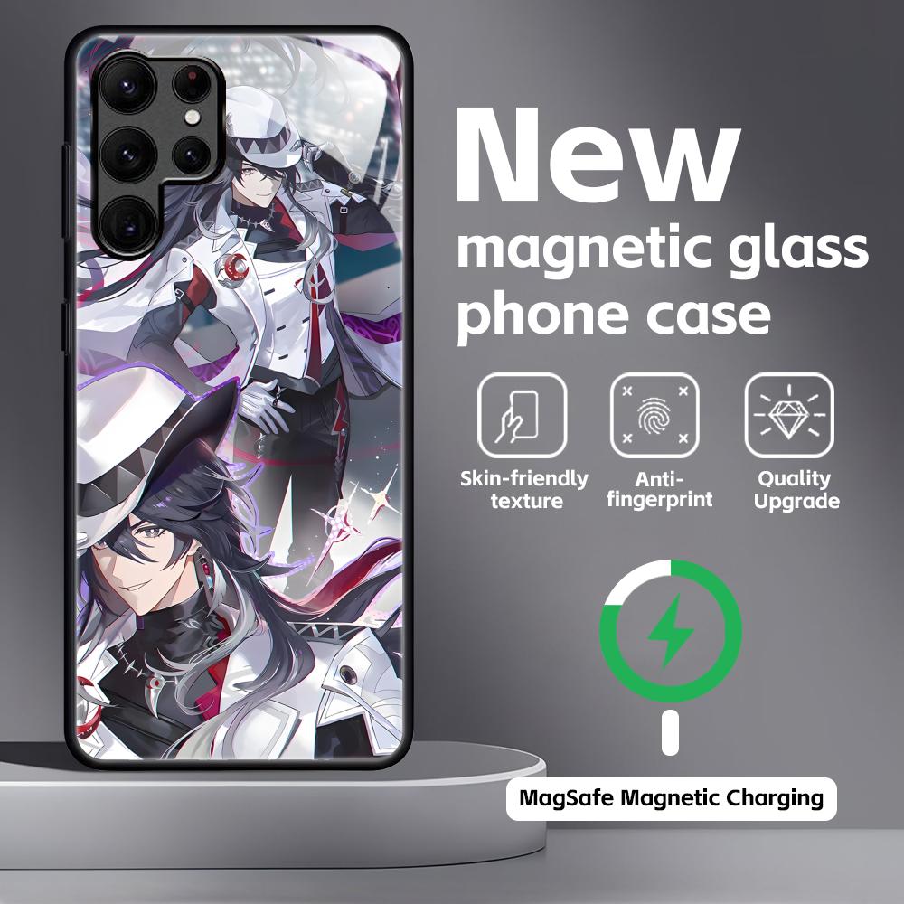 

Honkai Star Rail Ashveil Phone Case For Samsung S26 S25 S24 S23 S22 S21 Plus Ultra Note20 Glass Magnetic Case Galaxy S23 FE
