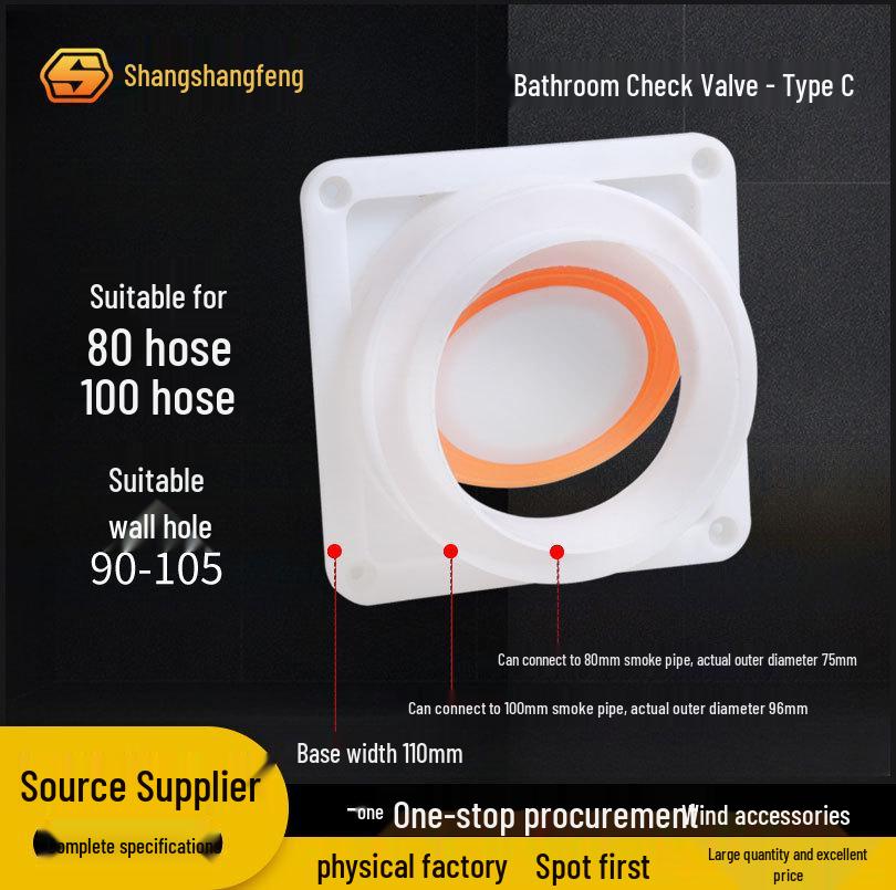 Ventilator de evacuare pentru ventilație baie cu încălzitor și clapetă antiretur pentru prevenirea refulării