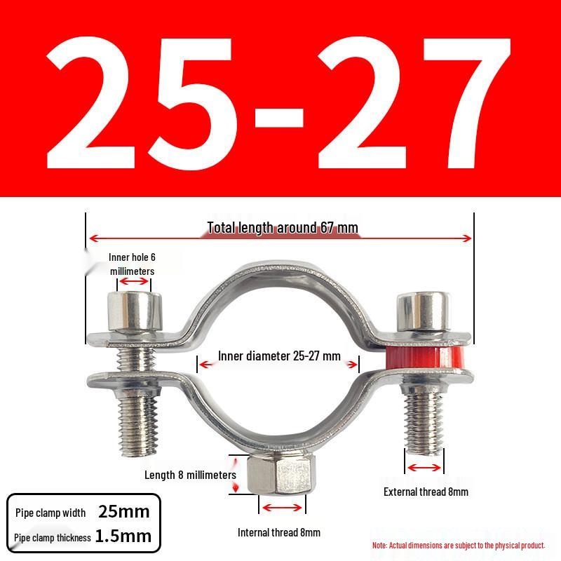 Stainless Steel Pipe Clamp Bracket with M8 Nut for Cable and Gas Pipes