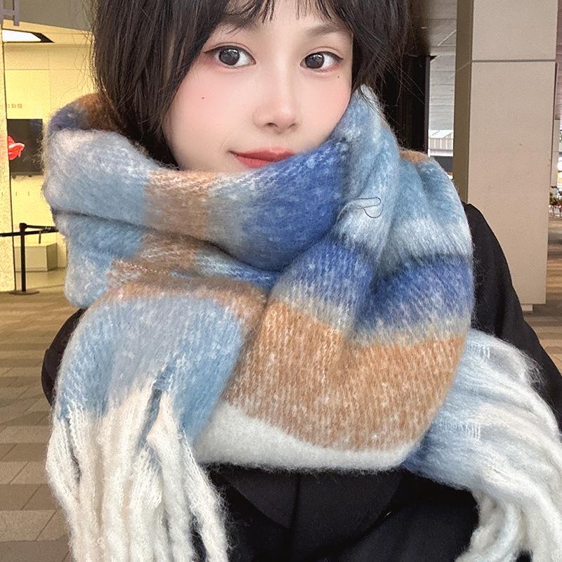 Luochi Millennial Vibe Women s Winter Scarf: Korean Style Faux Cashmere, Warm Dual-Use Shawl