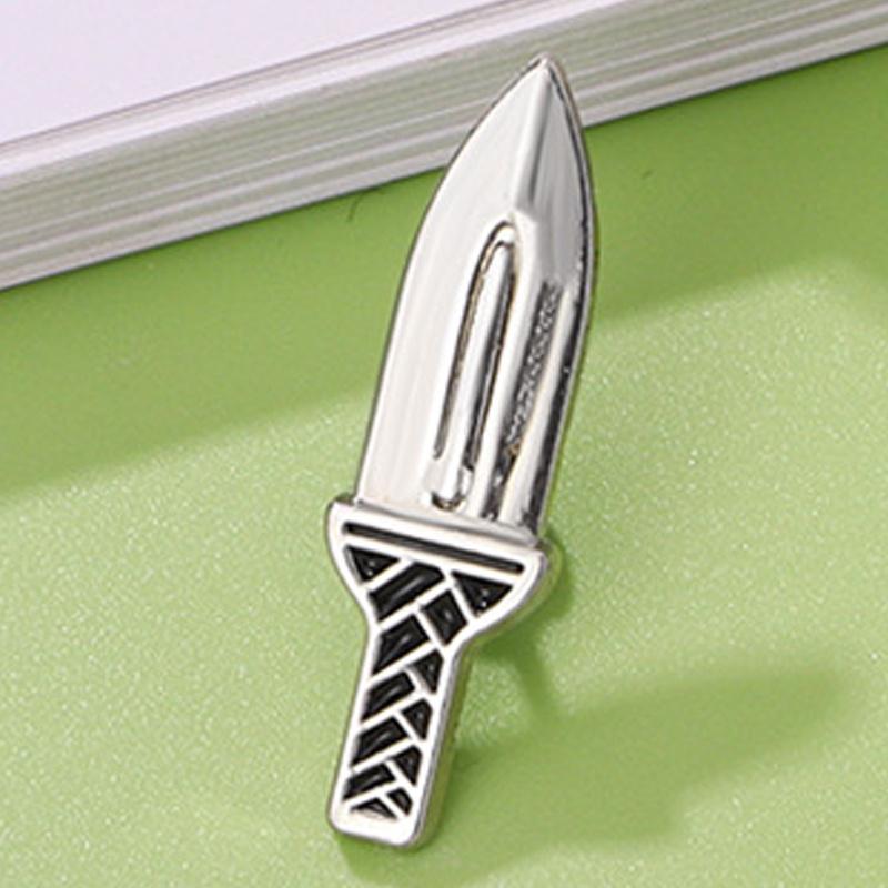 Interesting Small Knife Dagger Fixed Buckle Brooch Clothes Anti Glare Collar Pin Badge