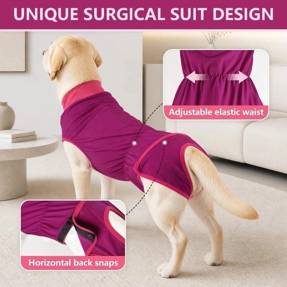 Soft Breathable Dog Sterilization Suit Comfortable Adjustable Pet Recovery Clothes Washable High Elastic Dog Jumpsuit