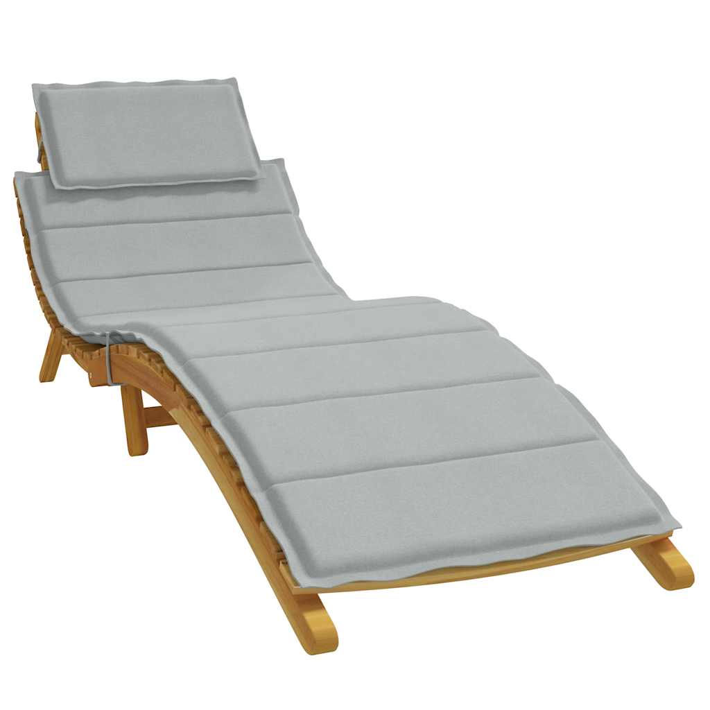 Sun Lounger Cushion Melange Light Gray 186x58x4 Cm Fabric