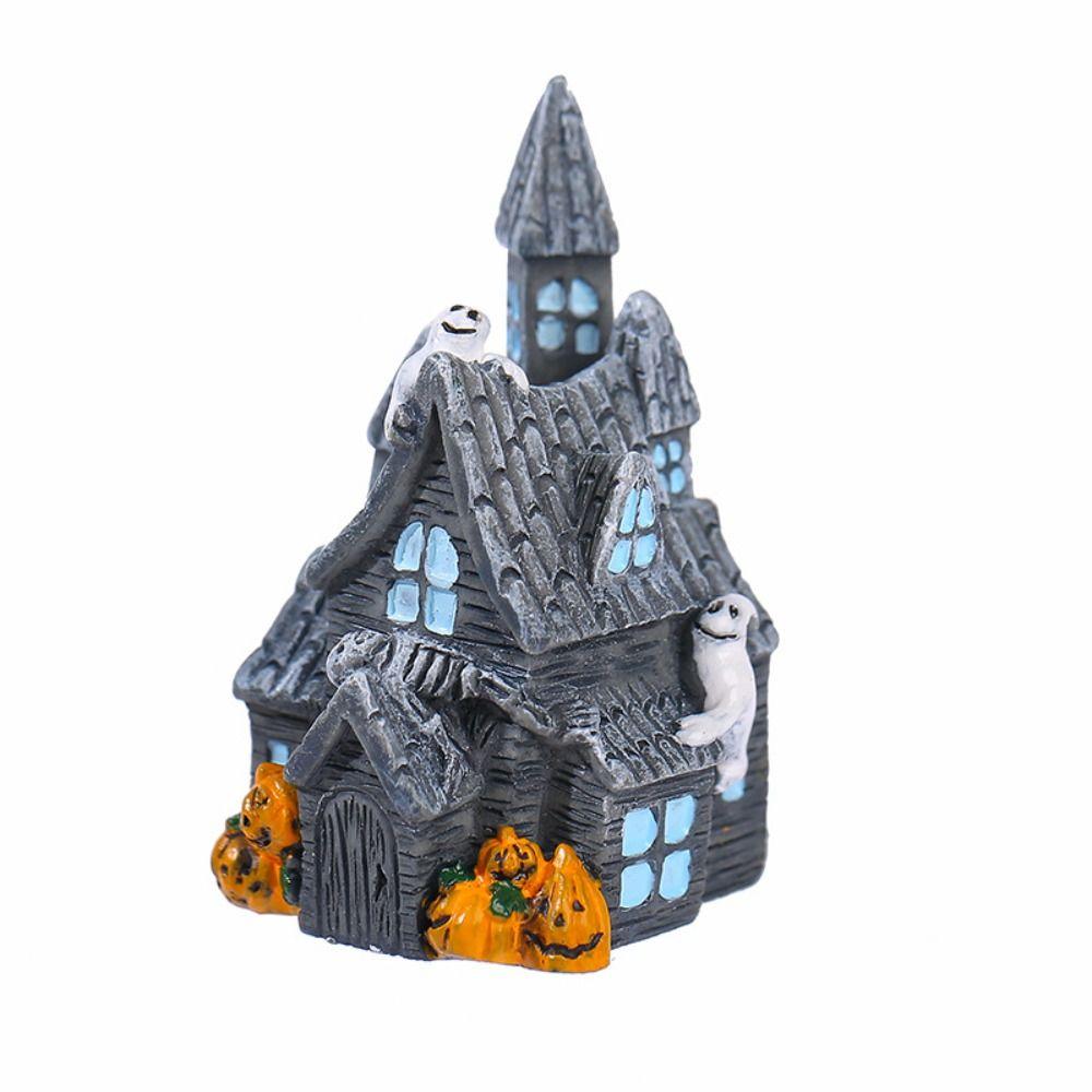 Resin Craft Halloween Spider Bat Figurines Miniatures Pumpkin Ornaments  Garden Outdoor Decor